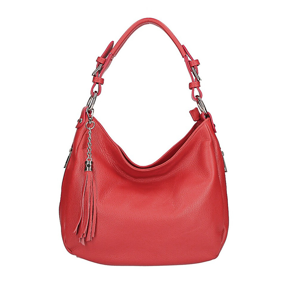 Echt Leder Schultertasche 210 rot Made in Italy