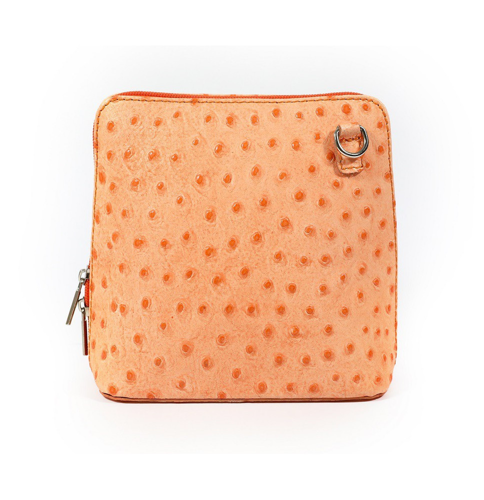 Kožená kabelka na rameno 603 oranžová Made in Italy Oranžová