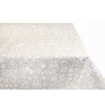 Tablecloth White butterflies and hearts  Made in Italy