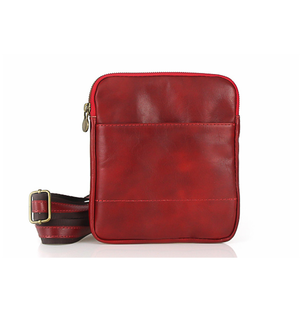 Pánska kožená taška na rameno  383 červená