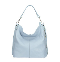 Leather shoulder bag 981 Made in Italy light blue