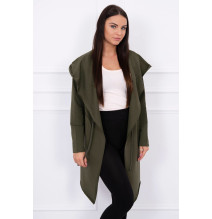 Dámsky kardigán s kapucňou MI8928 khaki