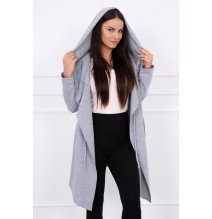 Dámsky kardigán s kapucňou MI8928 šedý