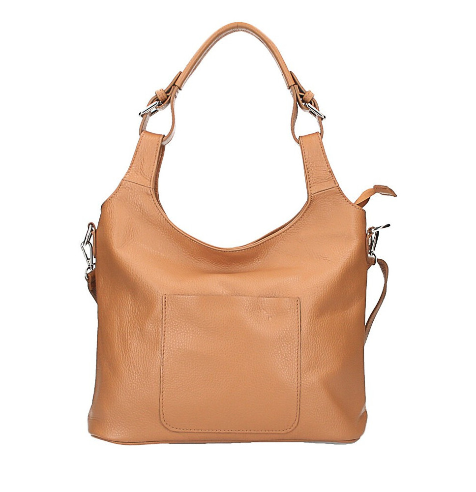 Leather shoulder bag 205 MADE IN ITALY cognac