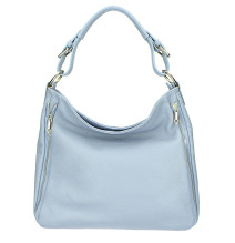 Leather shoulder bag 390 light blue