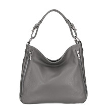 Borsa a spalla in vera pelle 390 fumo