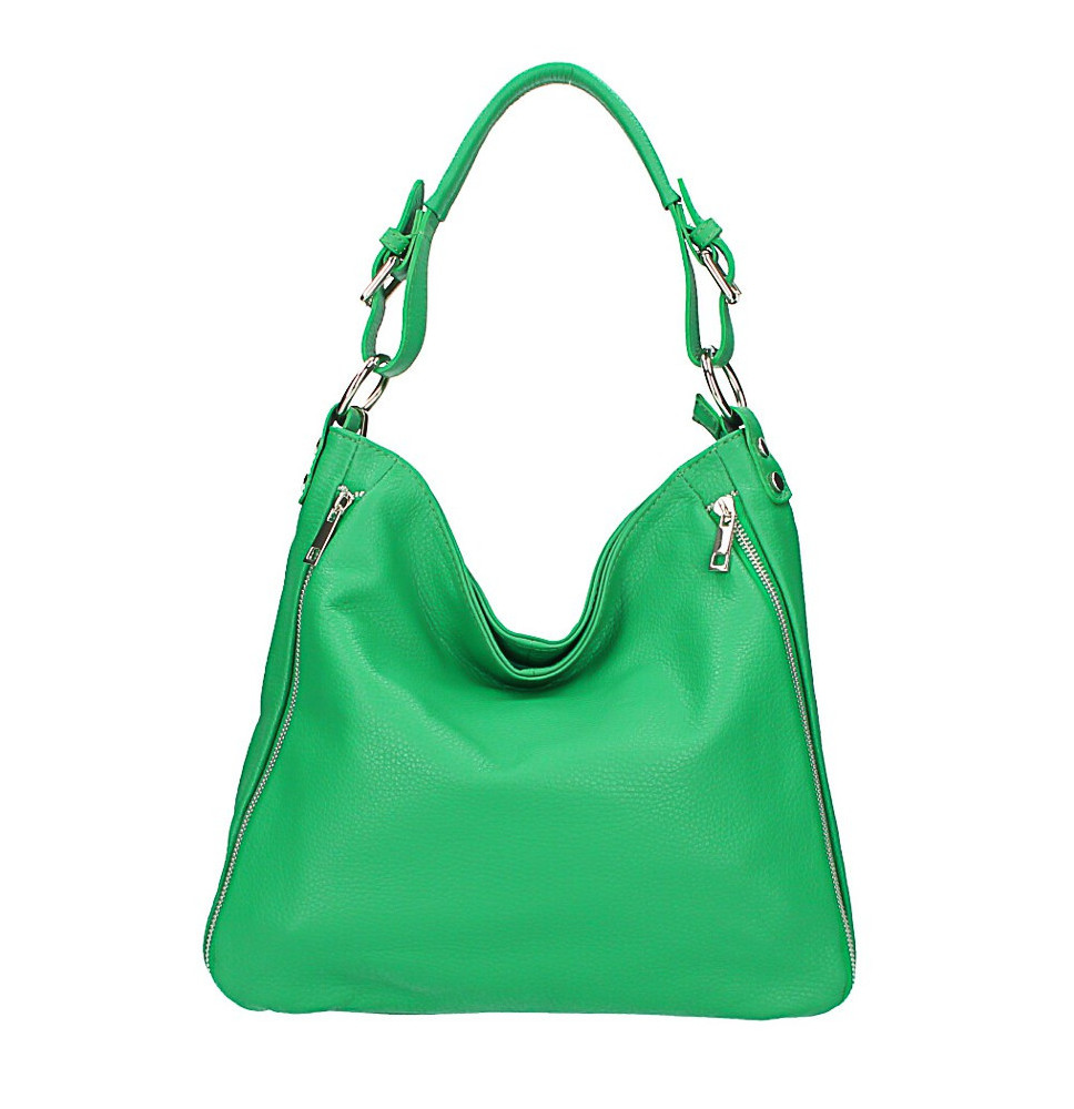 Zelená kožená kabelka na rameno 390