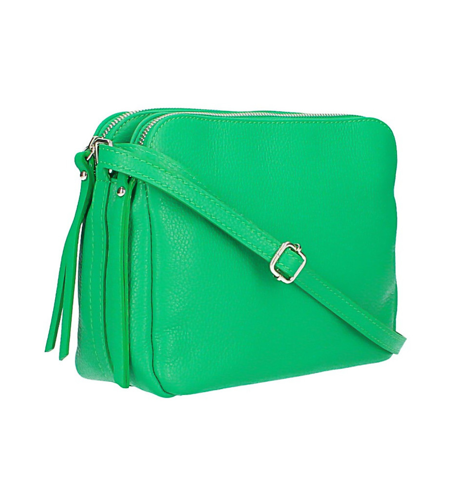 Kožená kabelka na rameno 517 zelená Zelená