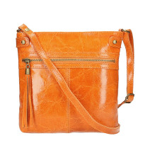 Genuine Leather Shoulder Bag 727 orange
