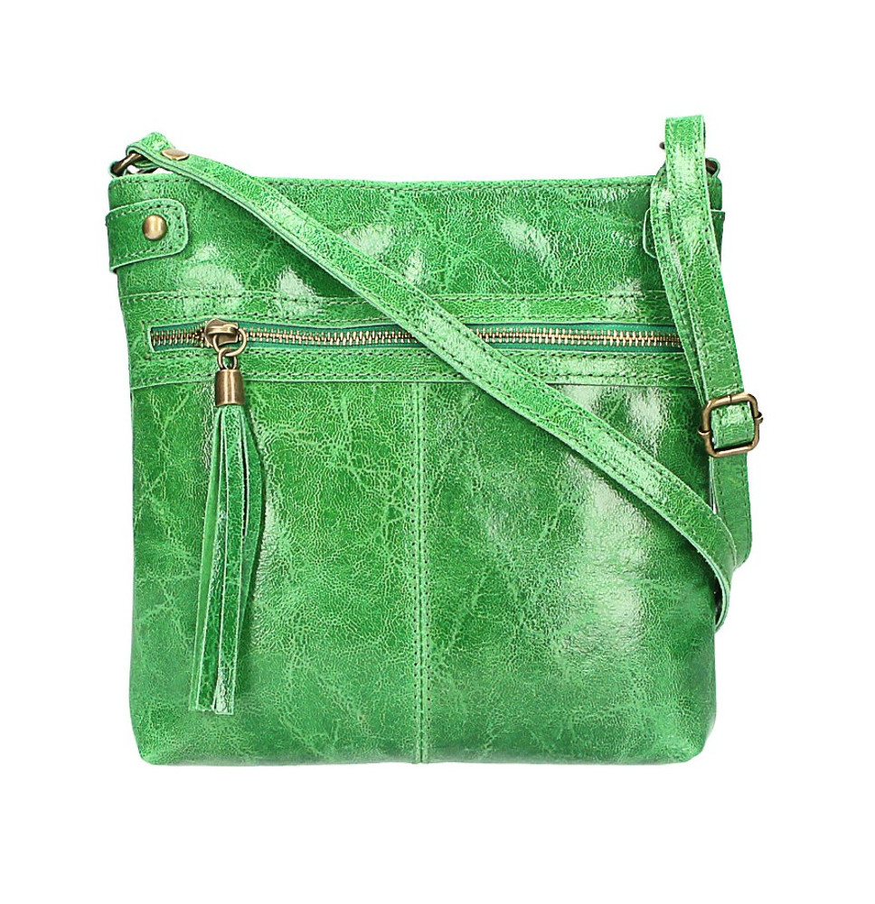 Genuine Leather Shoulder Bag 727 green