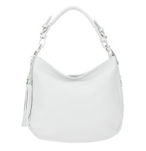 Echt Leder Schultertasche 210 weiss Made in Italy