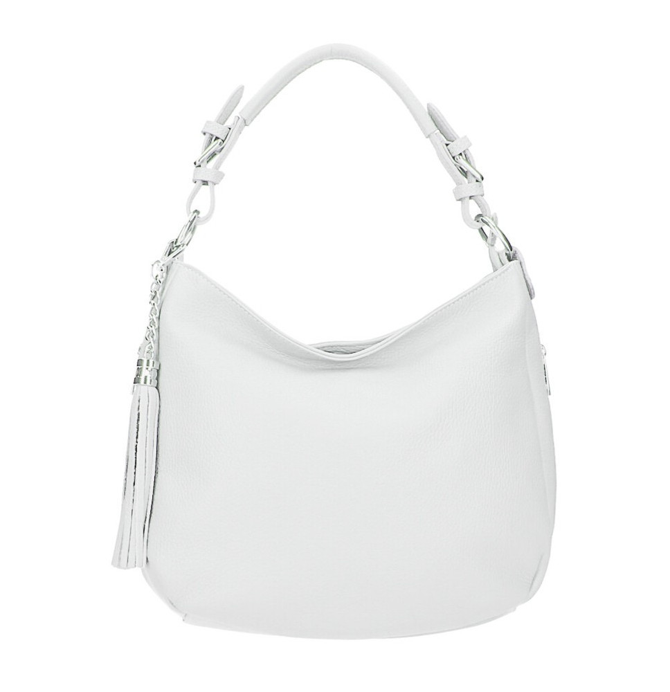 Leather shoulder bag 210 white Made in Italy