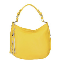 Leather shoulder bag 210 yellow Made in Italy