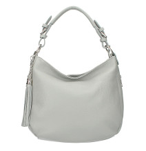 Leather shoulder bag 210 gray Made in Italy