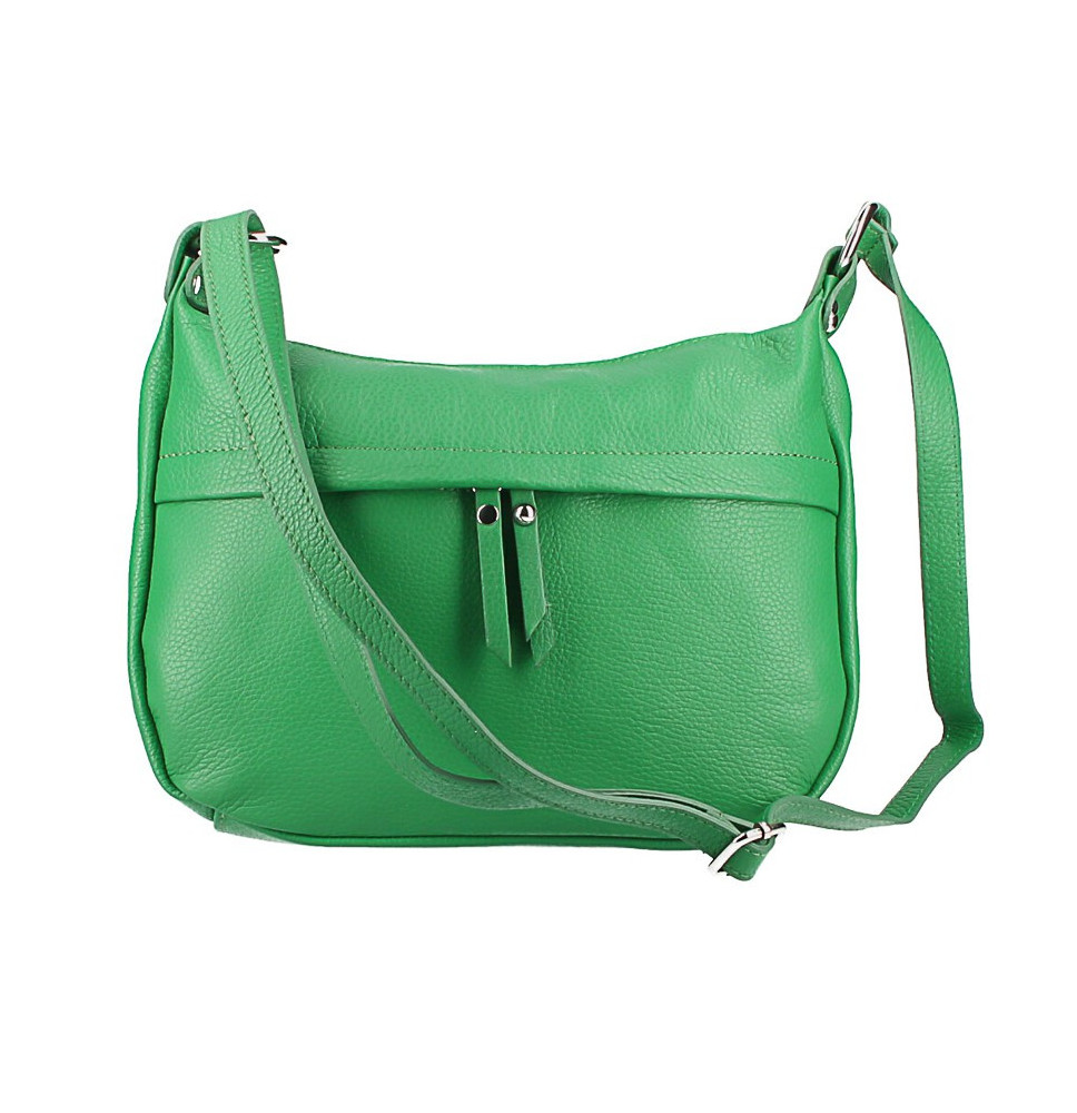 Kožená kabelka na rameno 392 zelená Made in Italy Zelená