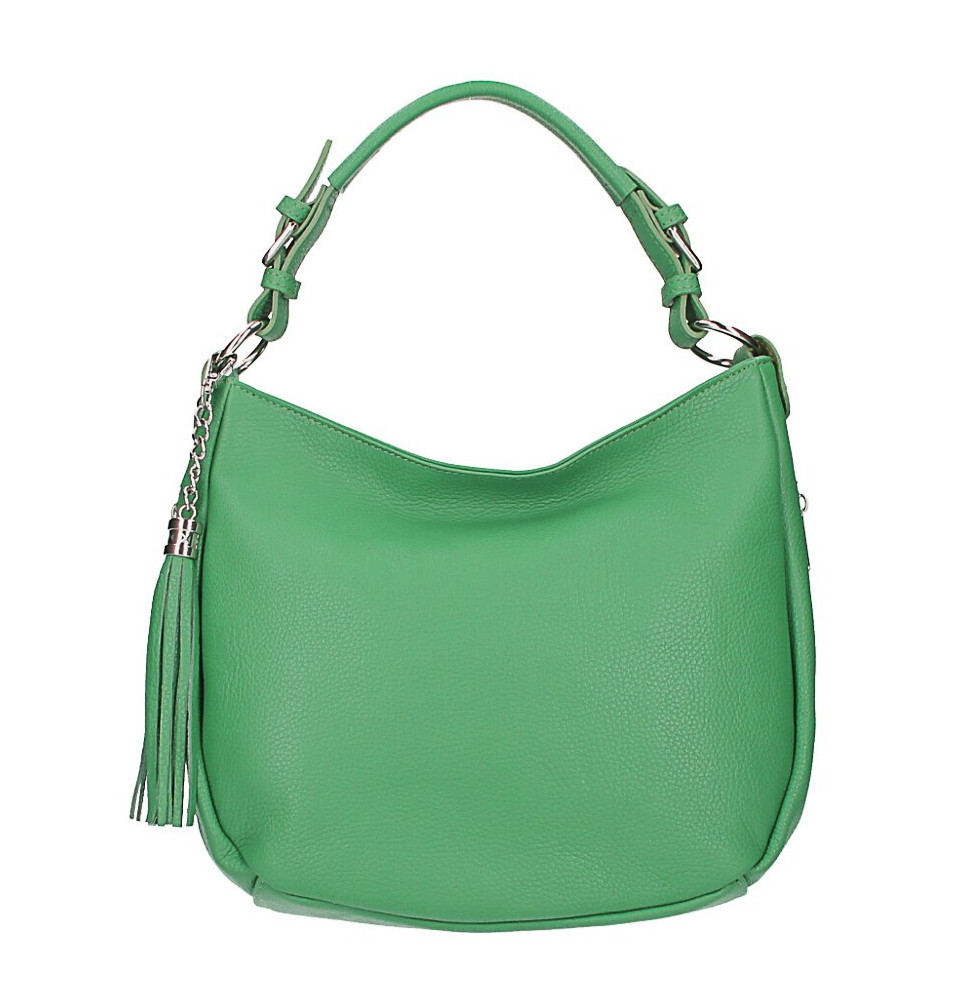 Kožená kabelka na rameno 210 zelená Made in Italy Zelená