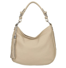 Leather shoulder bag 210 taupe Made in Italy