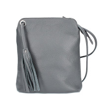 Genuine Leather shoulder bag 5320 dark gray