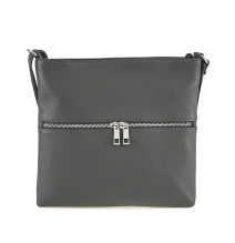 Genuine Leather Handbag 147 dark gray Made in Italy