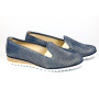 Leather slip-on loafers 99 pearly blue LORETTA VITALE