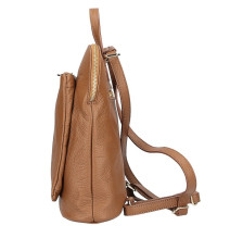 Leather backpack MI899 dark taupe Made in Italy