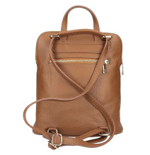 Leather backpack MI899 dark taupe Made in Italy