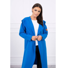 Dámsky kardigán s kapucňou MI9077 azurovo modrý