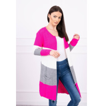 Pullover mit breiten Streifen MI2019-12 pink neon