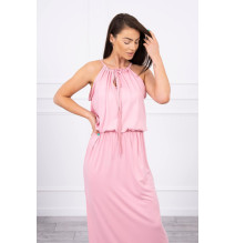 Langes Kleid mit Schlitz MI8893 pulver pink