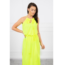 Langes Kleid mit Schlitz MI8893 neon gelb