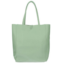 Kožená shopper kabelka 396 mátová Made in Italy