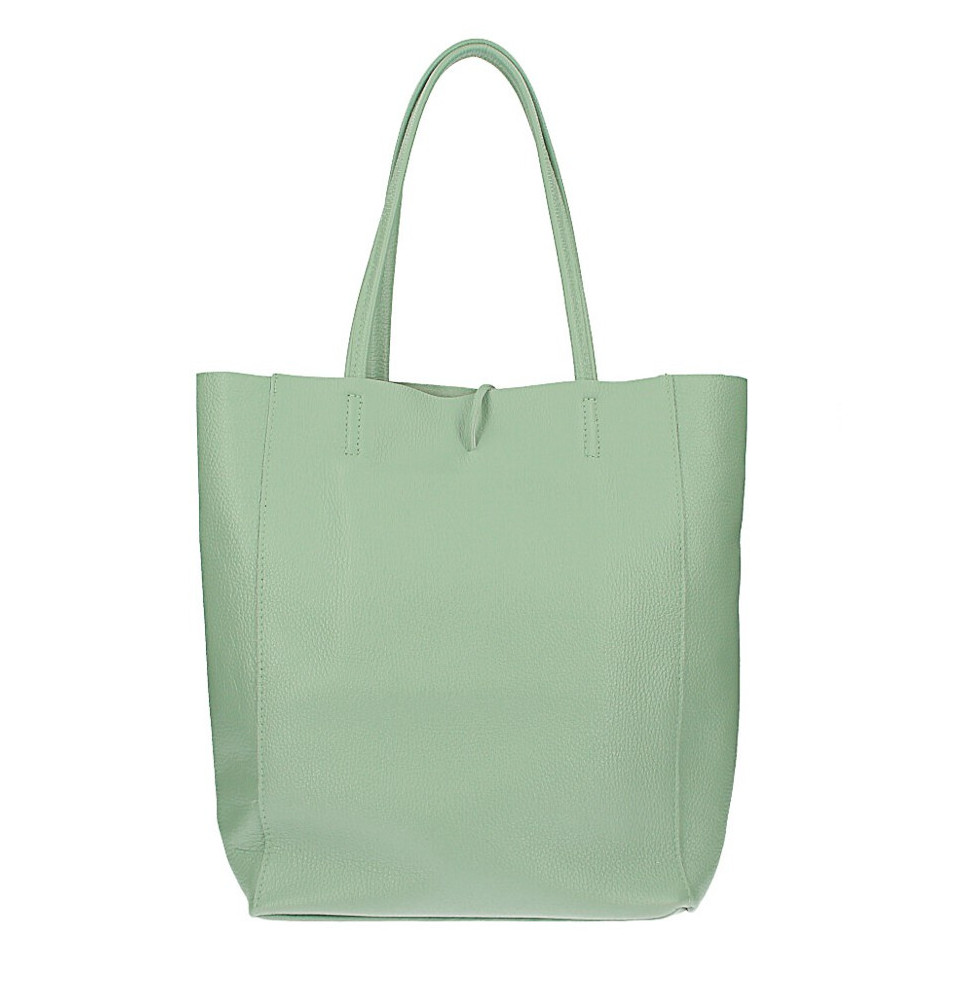 Kožená shopper kabelka 396 mátová Made in Italy