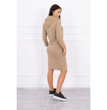 Šaty s kapucňou a vreckami MIG8847 camel