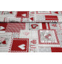 Red patchwork tablecloth Made in Italy
