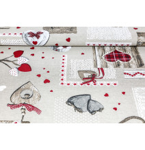 Tablecloth red hearts Made in Italy