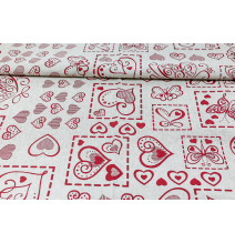 Tablecloth Red butterflies and hearts  Made in Italy