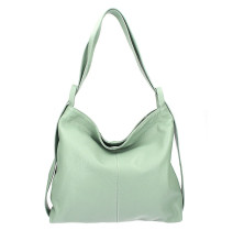 Kožená kabelka na rameno 579 mätová Made in Italy
