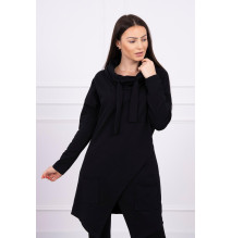 Dámská tunika s prokládaným přední částí oversize MI0017 černá