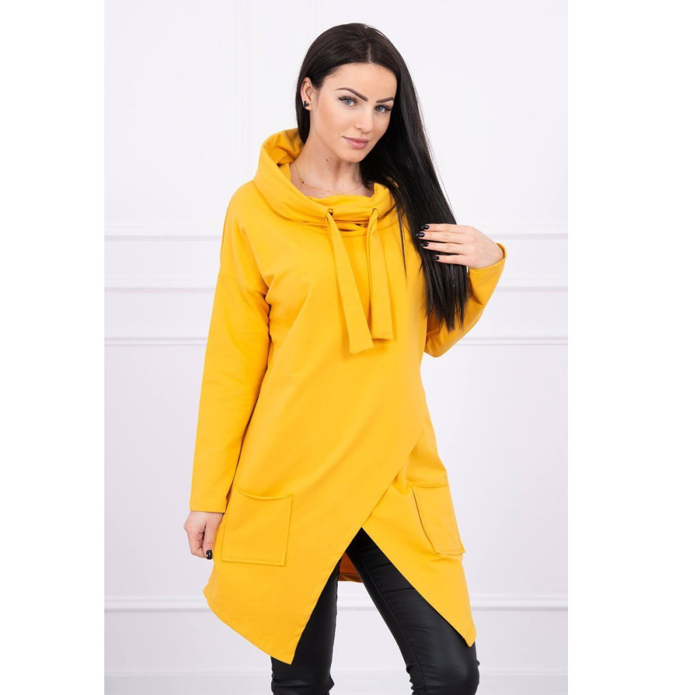 Tunic with envelope front oversize MI0017 mustard