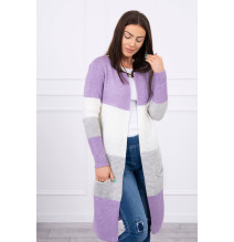 Dámsky sveter so širokými pruhmi  MI2019-12 fialový