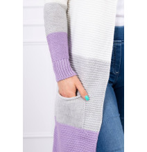Dámsky sveter so širokými pruhmi  MI2019-12 fialový