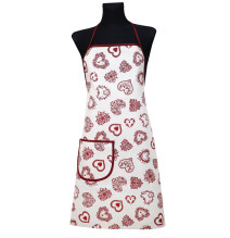 Kitchen apron 914 red hearts Made in Italy