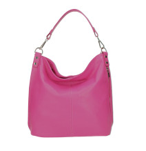 Borsa a spalla in vera pelle 981 fucsia Made in Italy