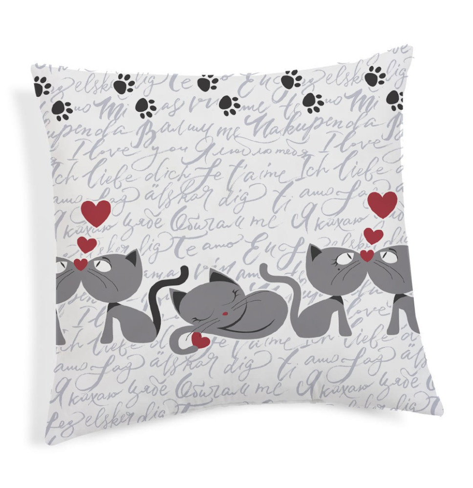 Pillowcase Kittens gray 40x40 cm Made in Italy