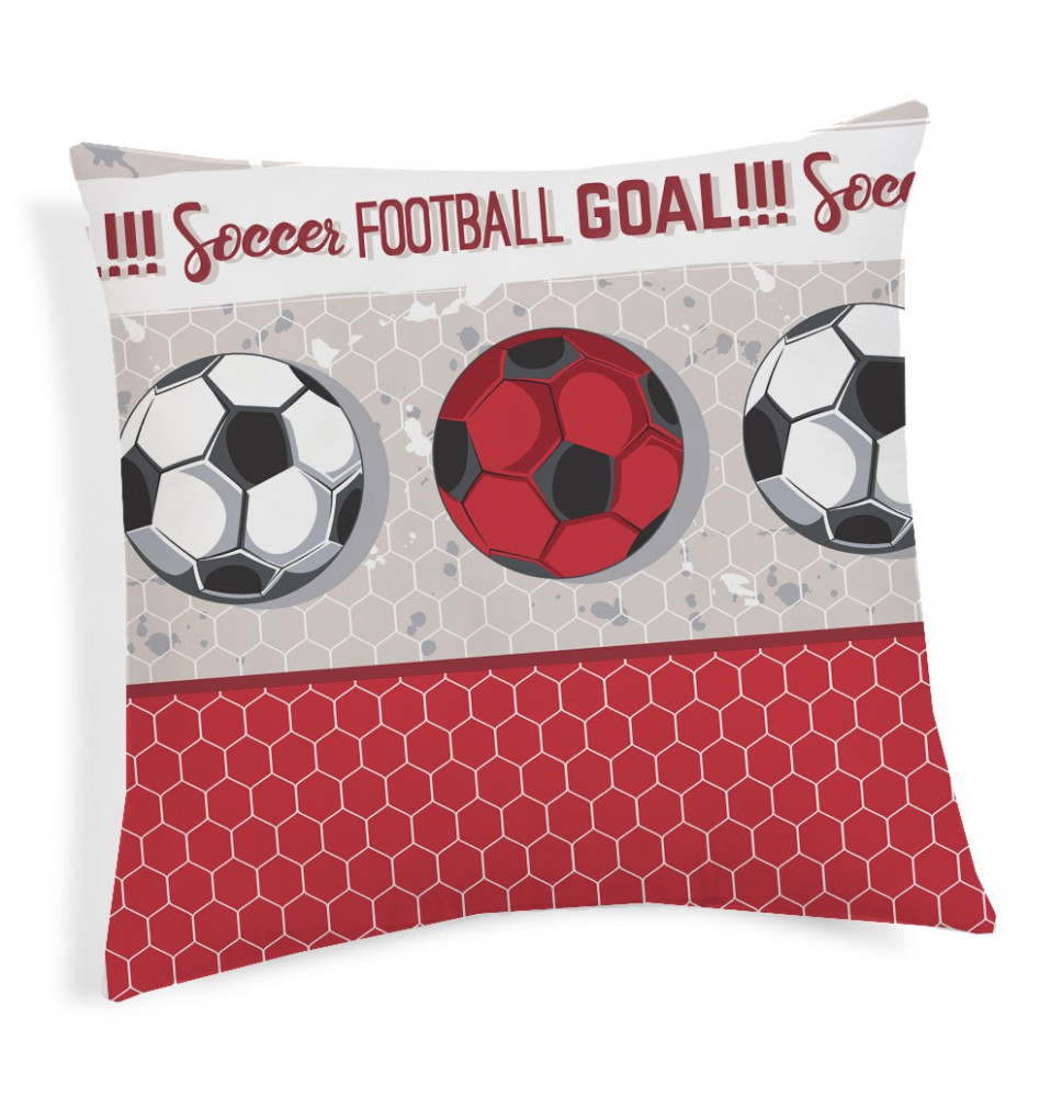 Pillowcase Football red 40x40 cm Made in Italy