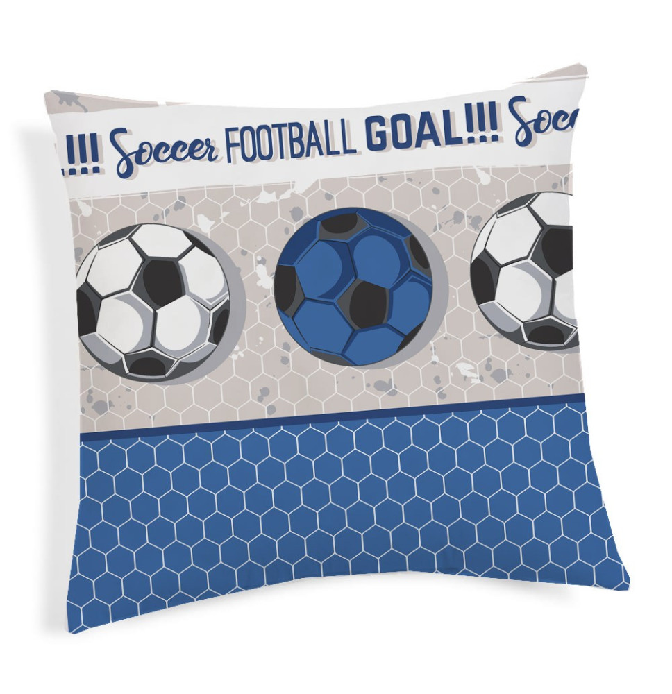 Pillowcase Football blue 40x40 cm Made in Italy