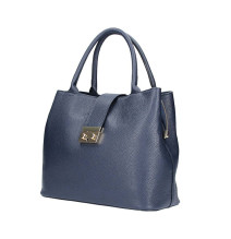Borsa a mano in vera pelle 1137 blu navy