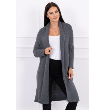 Dámsky sveter s rukávmi typ netopiera MI2019-13 grafitový