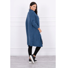 Dámsky sveter s rukávmi typ netopiera MI2019-13 jeans