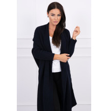 Dámsky sveter s rukávmi typ netopiera MI2019-13 tmavomodrý